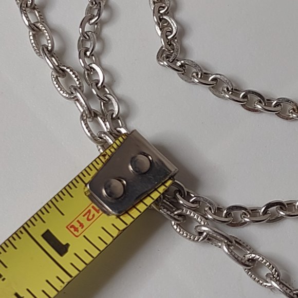 Silver Tone Sarah Coventry Vintage 2 Chain Necklace 30 Inches Long - Picture 8 of 9